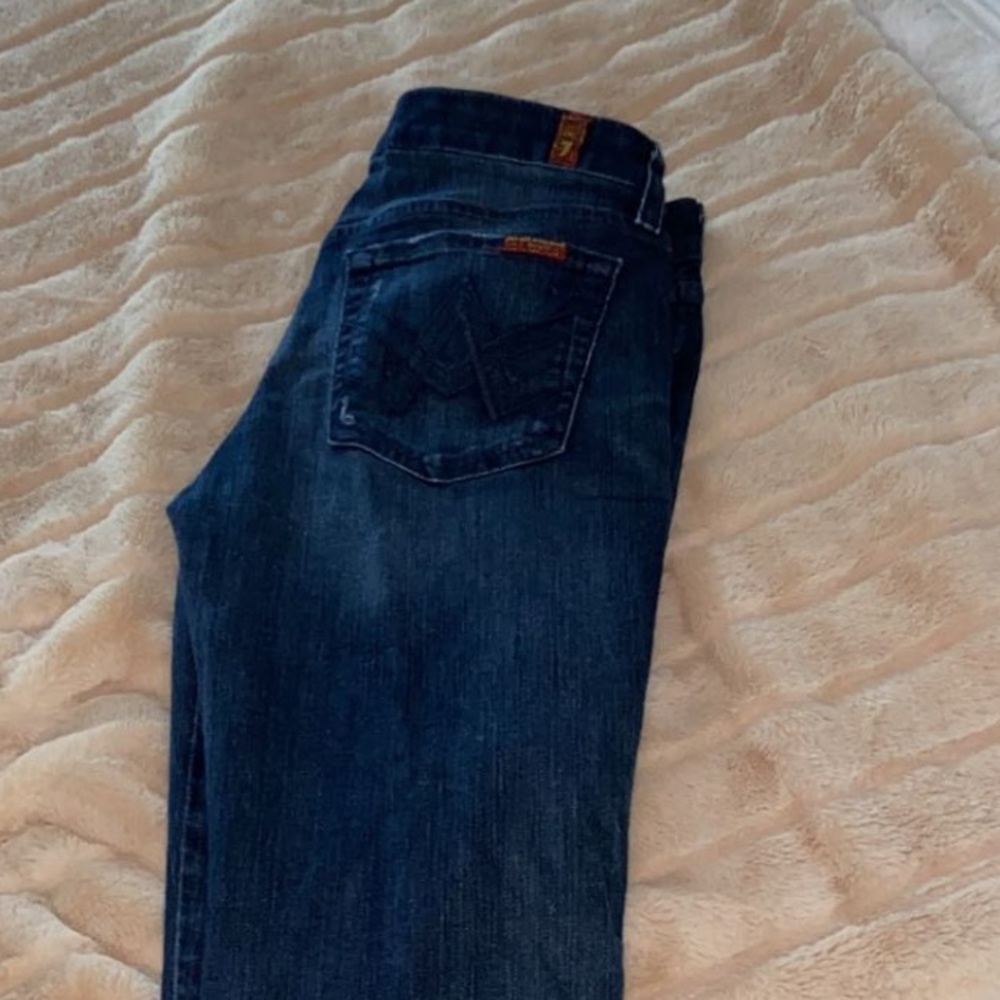 7 for all mankind dark wash flare jeans